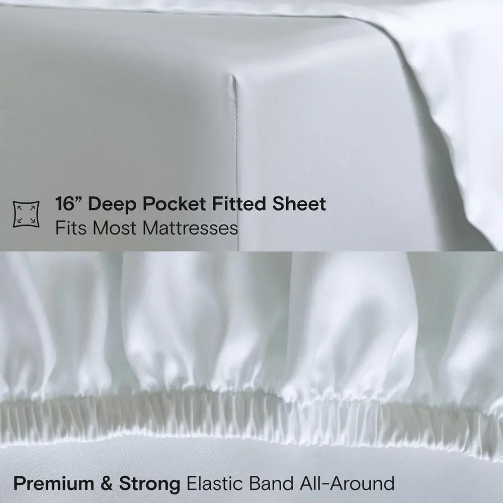 NWT Sijo DOZ Bamboo Sheet Set 3 PC- 2 Pillowcases 1 Fitted Sheet Snow Full